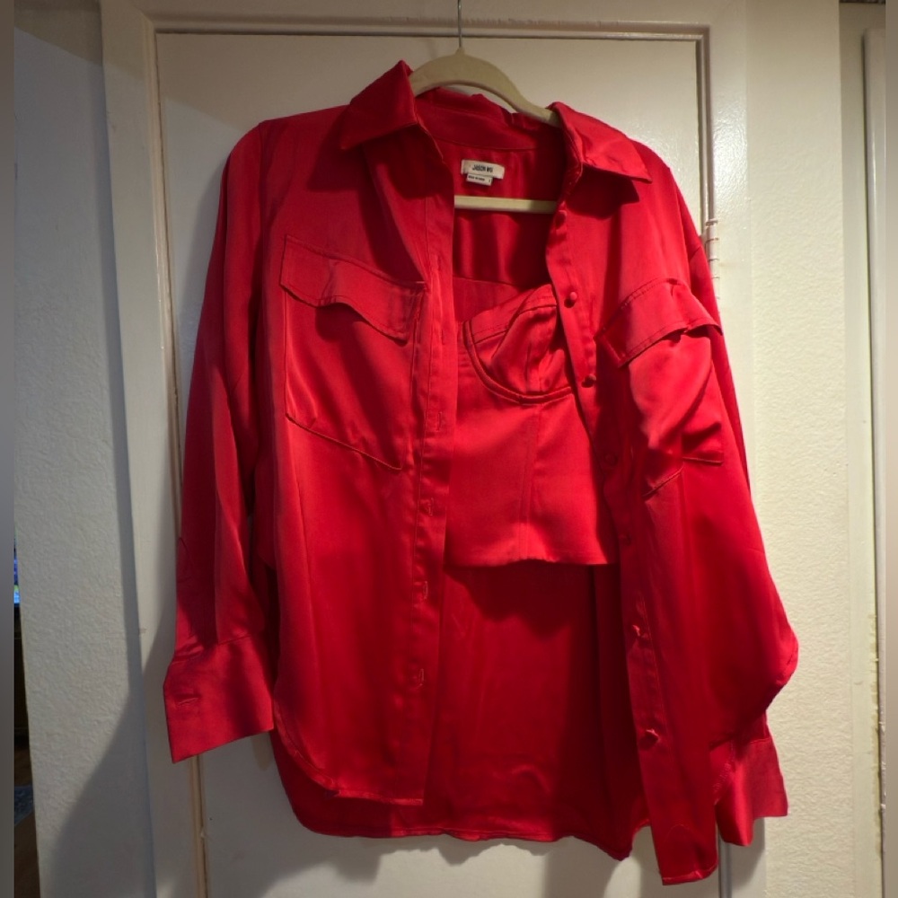 Jason Wu Scarlet Blouse and Corset Top Set